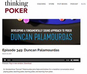 Duncan Palamourdas on Thinking Poker podcast