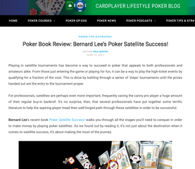 BOOK REVIEW: CardPlayerLifestyle review POKER SATELLITE SUCCESS